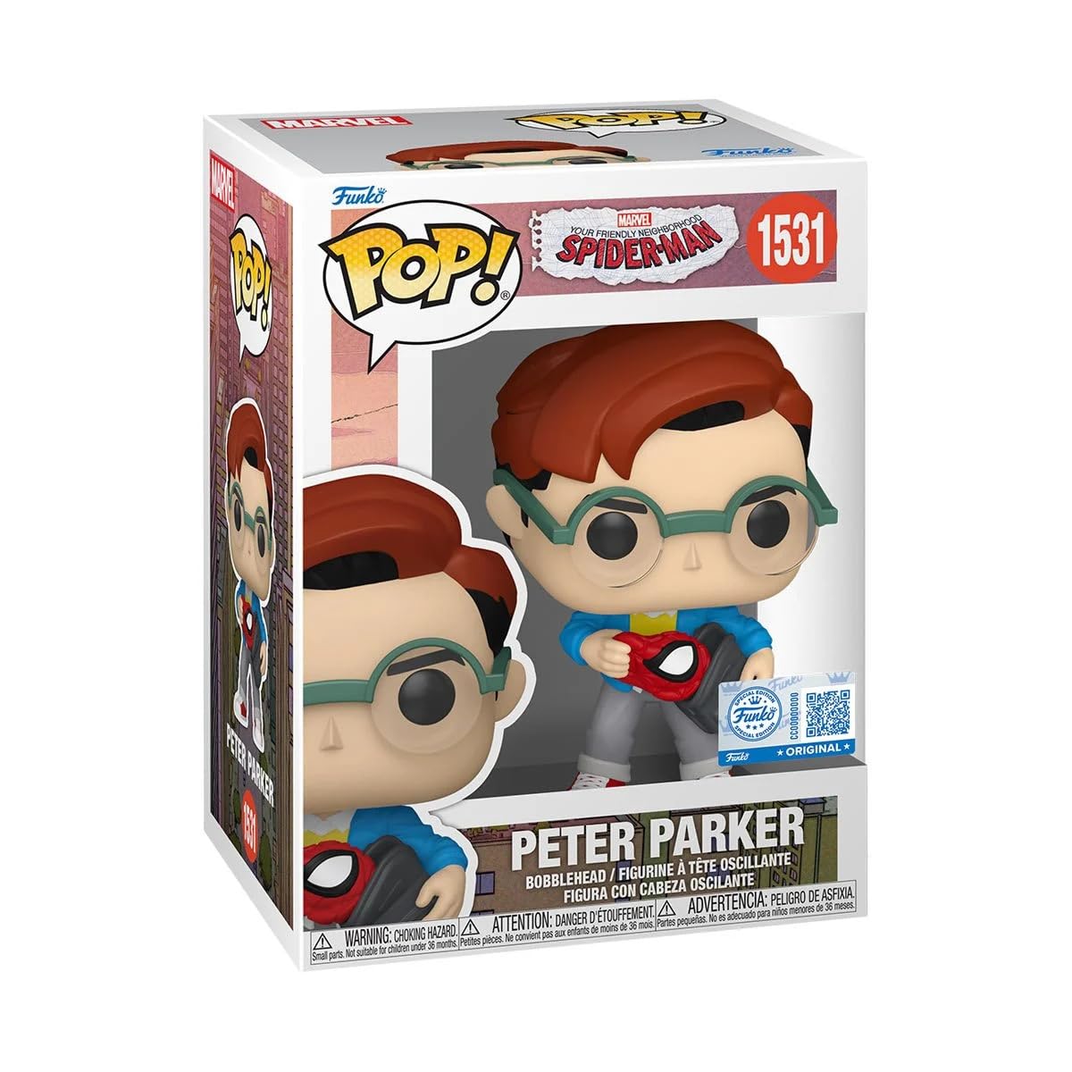 Funko Pop! Vinyl Figure, Spider-Man Peter Parker #1531 EE Exclusive