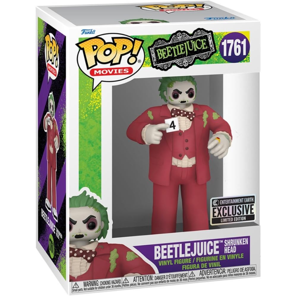 Funko Pop! Beetlejuice Shrunken Head - Vinyl Figure #1761 - EE Exclusive