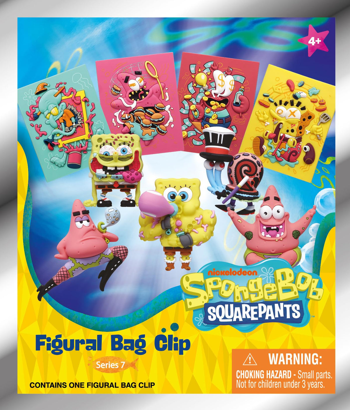 Monogram Spongebob Series 7 3D Foam Figural Bag Clip – Nickelodeon Cartoon Character Keychain/Backpack Accessory | Official Licensed Merchandise | 1 Random Blind Bag Clip